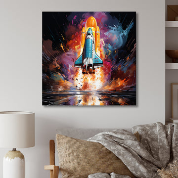 Rocketship Revelation I - Rocketship Canvas Wall Art